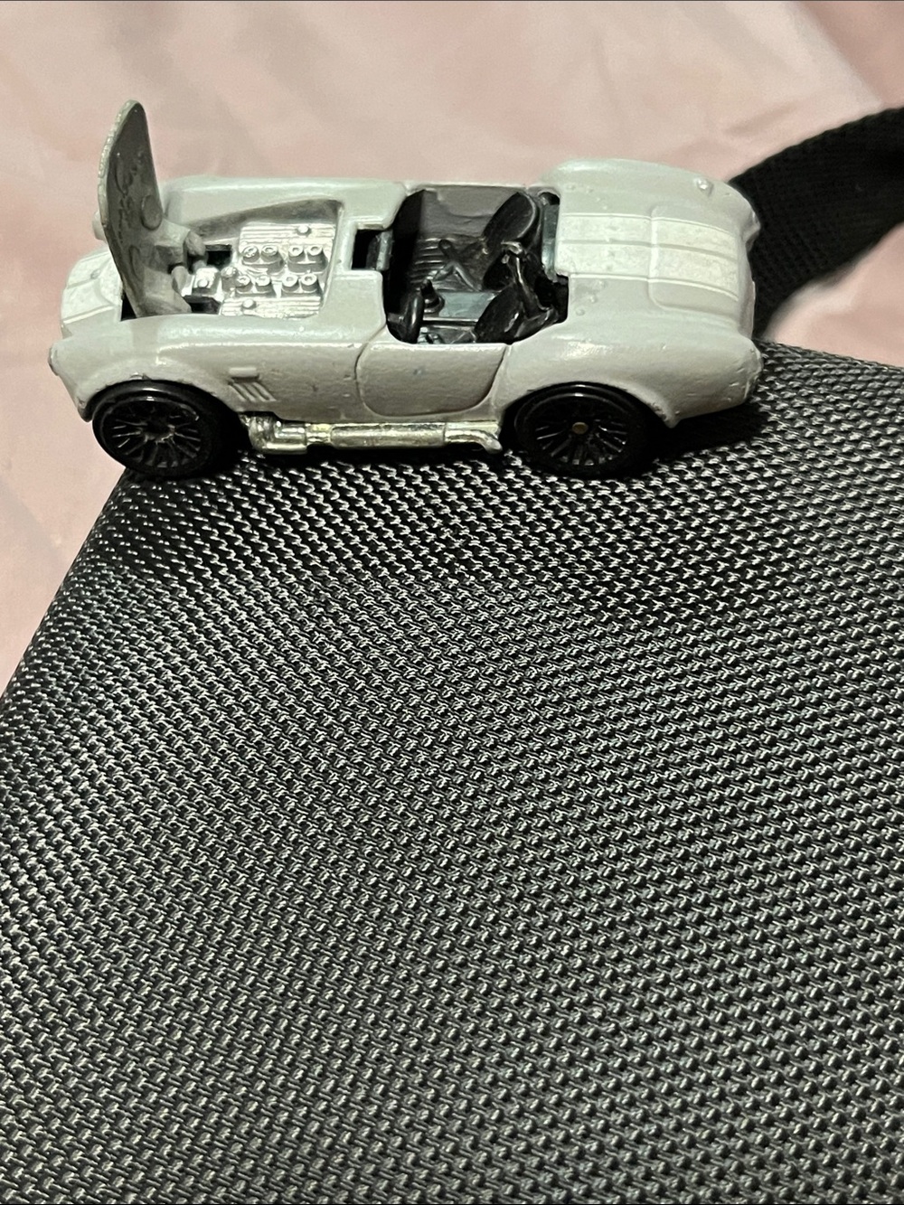 Miniature White Convertible Car Accent for Home Decor